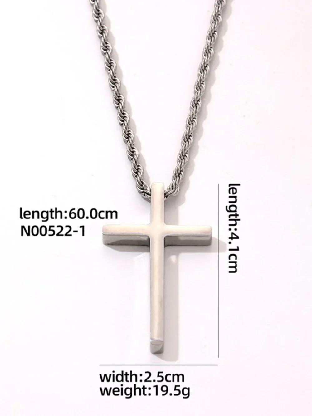 Men’s Stainless Steel Cross Necklace | Gold & Silver Rope Chain Pendant | Faith